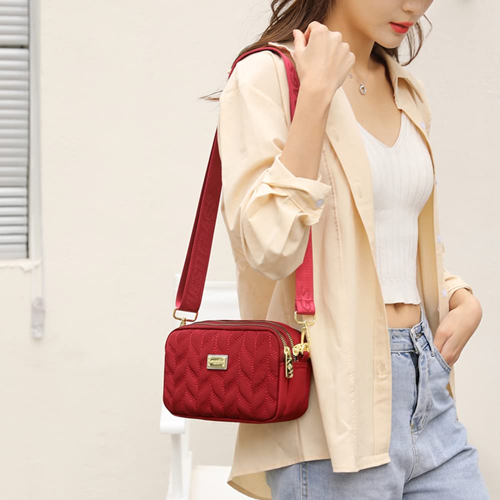 Damska torba Crossbody Torba na ramię z wieloma kieszeniami Wodoodporna nylonowa torebka Mała torebka na telefon komórkowy Portfel dla pań