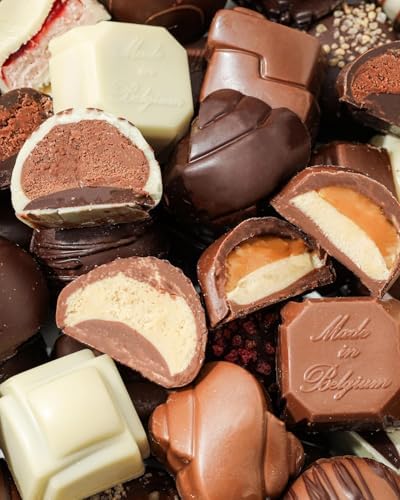 Chocolate Gift Basket, Candy Food Gifts Arrangement Platter, Gourmet Belgian Snack Gift Bow Tin Box, Present Idea, Corporate Him & Her, Men Women Family Parties- Bonnie and Pop - 5