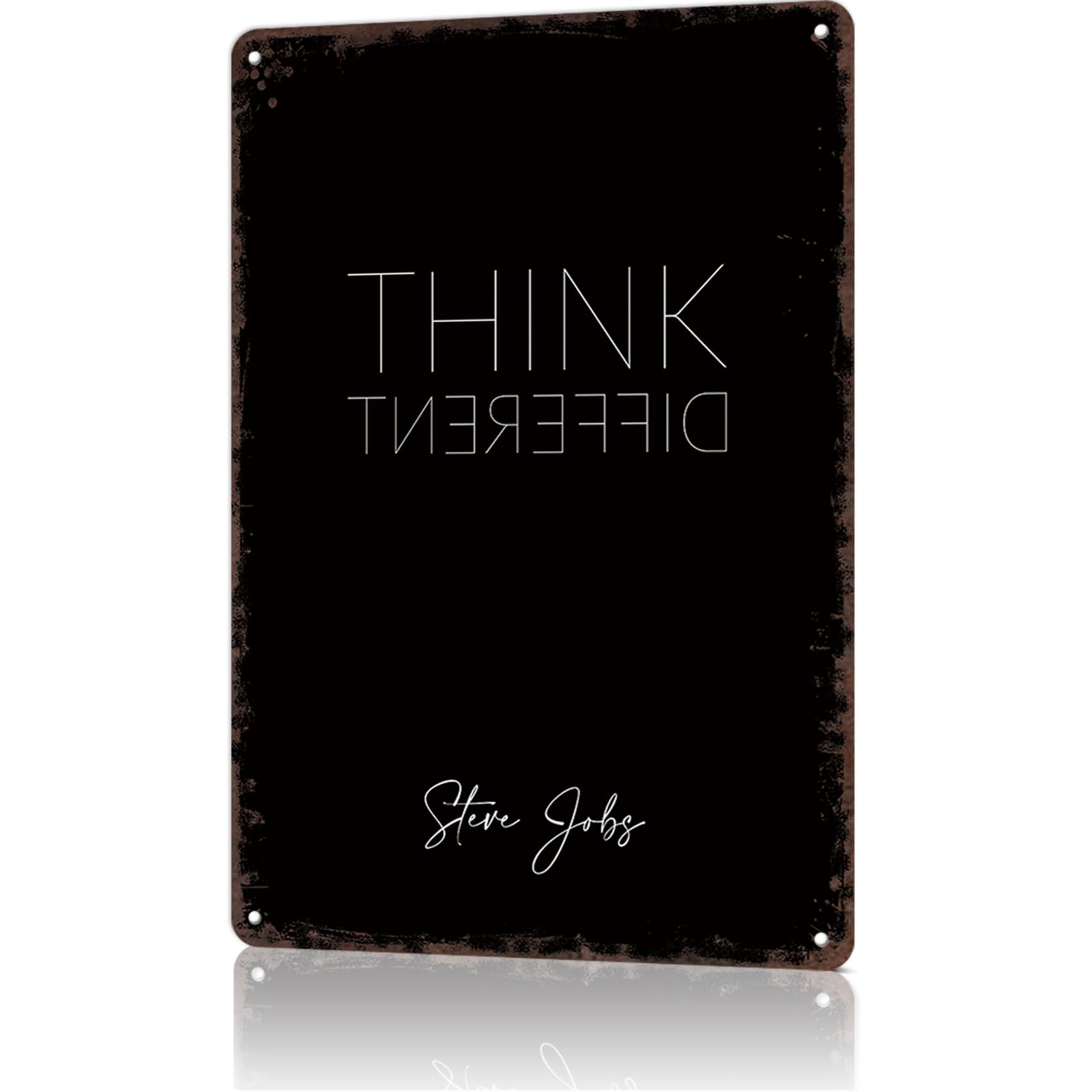 Vintage Metal Sign Steve Jobs Think Different Poster Retro Tin Signs Funny Aluminum Sign For Man Cave, Garage, Living Roome, Cafe And Pub Decoration 8 X 12 Inch