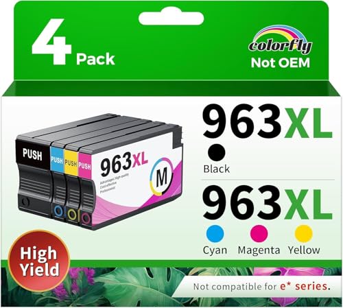 Cartouches HP 963XL Colorfly haute capacité pour une impression nette sur Officejet Pro