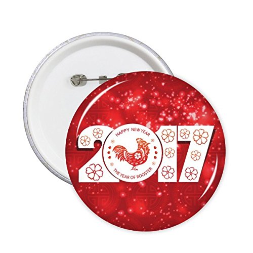 Badge bouton vêtements illustration zodiaque chinois coq 5 pcs M