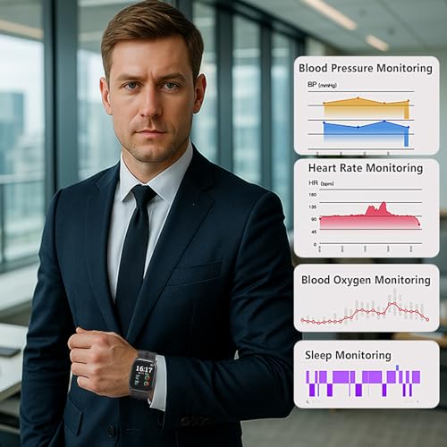 Blood Pressure Monitor with FDA 510(k) Clearance,Blood Pressure Monitor Watch with Heart Rate,Blood Oxygen (Wellness), Pedometer, Medical Watch for Health Data Monitor (Gunmetal) - Image 3