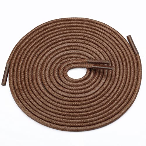 Image of Handshop 3 Pairs Dress Shoe Laces | 3 /32 inch Thin Round Waxed Shoelaces | Polished waxed sheen, tightly woven cotton, secure tie, for oxfords, derbies and chukka boots, 23 inch-63 inch sizes and 15 colors