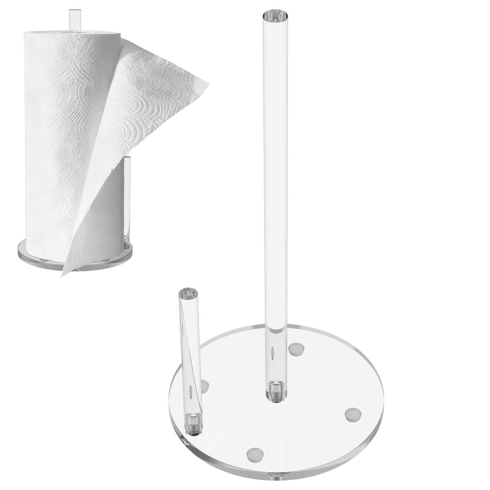 Kitchen Roll Holder Acrylic Paper Towel Holder Clear Freestanding Paper Towel Stand Non Slip Kitchen Countertop Organizer Vintage Farmhouse Home Decoration (Acrylic) — image 1