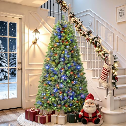 Image of 6FT Artificial Prelit Classic Christmas Tree with Remote Control,Timer
