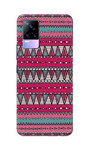Image of Printed Hard Back Cover Case for Vivo Y73 | Vivo V21e 4G Back Cover (Geometric Vintage Pattern) -1803