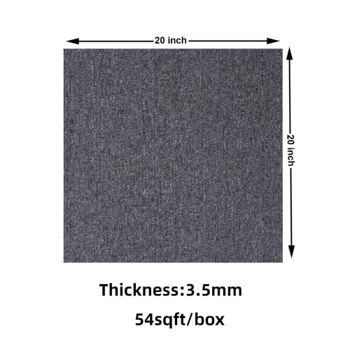 Nisorpa Heavy Duty Carpet Squares With Tapes 20X20 Inch Dark Grey 20 Pack Commercial Carpet Repeated Use Floor Tile Washable Mat Bitumen Backed For Indoor Home Office Apply #TOP1