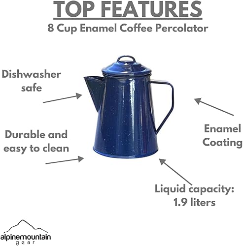 Miniatura 3 de Percolador de café esmaltado de 8 tazas