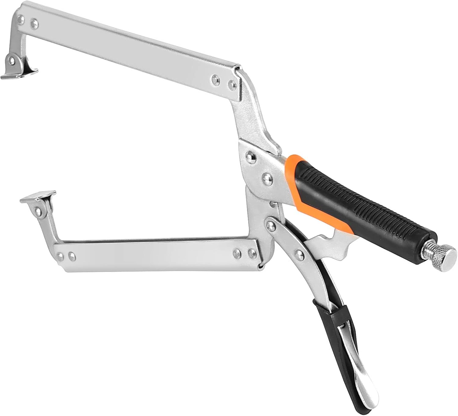 HOIGON 2 PCS 18 In C Clamp Locking Pliers with Swivel Pads, Heavy Duty C Clamp Welding Pliers High Carbon Steel Vise Grip Set for Home Wood Working, Workshop Maintenance