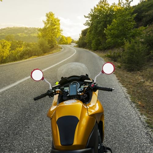 Espejos para motocicleta con resistencia intemperie y cristal regulable rojo pack de 2 6