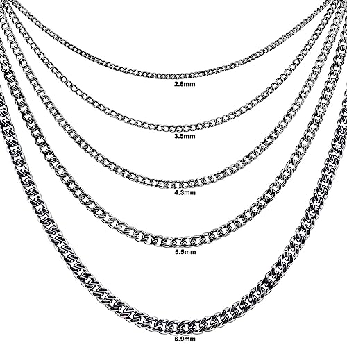 Accents Kingdom 6.9 mm Pure Titanium Necklace Men's Curb Link Necklace Chain2