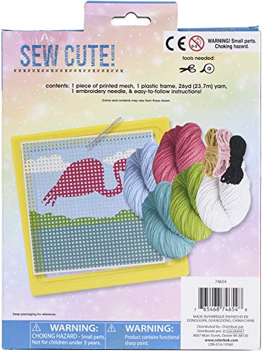 Image of American Crafts Colorbok Sew Cute! Needlepoint Kit-Flamingo