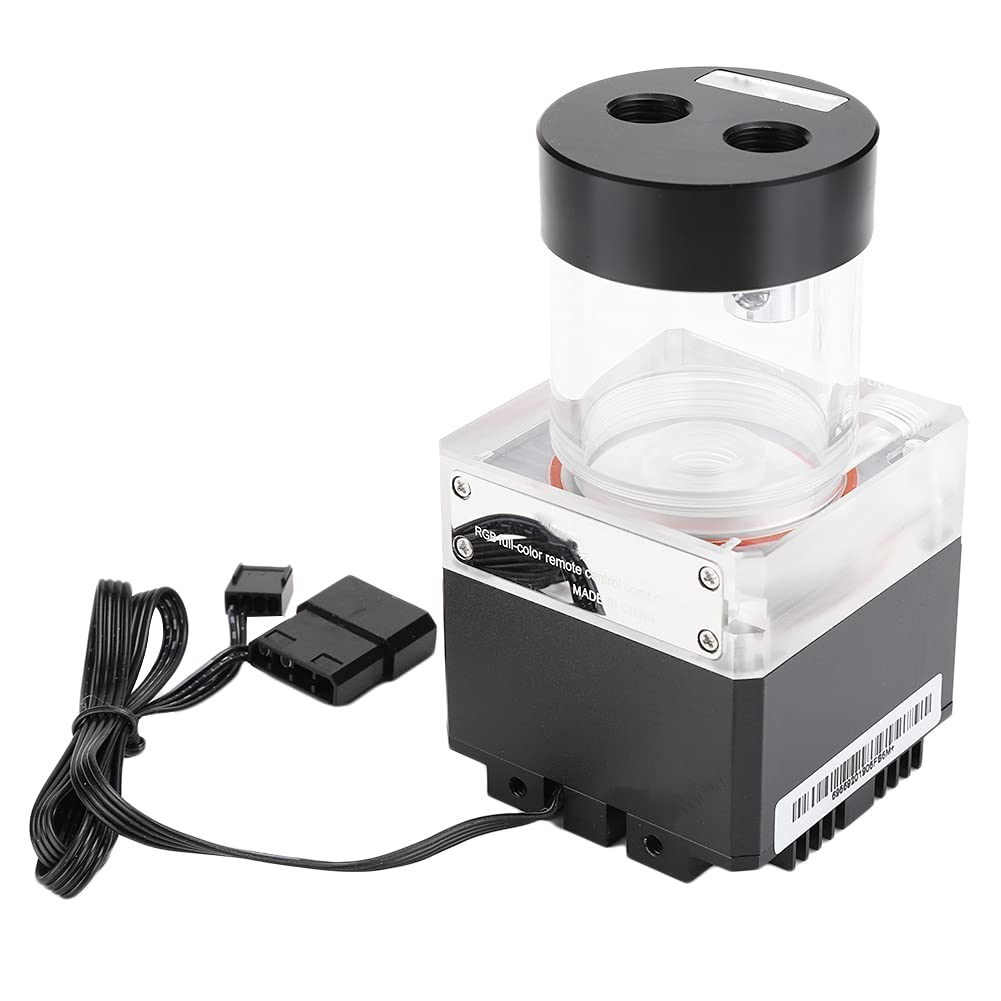 Cuifati Zintegrowana Pompa ze Zbiornikiem Chłodzenia wodą do Komputera PC 800 L/h, Anoda Aluminiowa + PMMA + POM, Kolor Czarny/srebrny, Rozruch 7 V, Głowica Pompy 3,1 Stopy, Efektywne Odprowadzanie