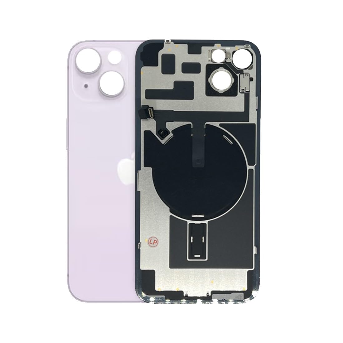 Vitre Arrière de Remplacement pour iPhone 14 Plus – Couverture Violet avec Adhésif, Kit Outils Inclus, Support & NFC