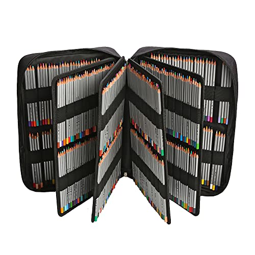 Image of Lbxgap Portable Colored Pencil Case Holds 480 Slots Pencils or 320 to 328 Gel Pens Large Capacity Pencil Organizer with Handle Strap Handy for Colored Pencils & Gel Pen