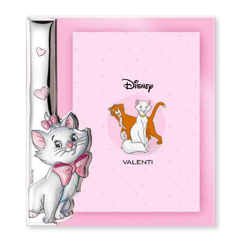 Disney Baby - Die Aristocats - Bilderrahmen aus Silber für Tisch oder Nachttisch mit 3D-Details Katze Minou für das Kinderzimmer des Mädchens, perfekt als Geschenkidee für Taufe oder Geburtstag