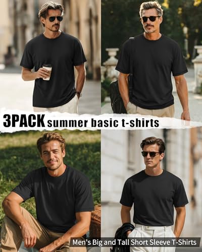 Image of Neer 3 Pack Big and Tall T-Shirts for Men L-7xl Tops