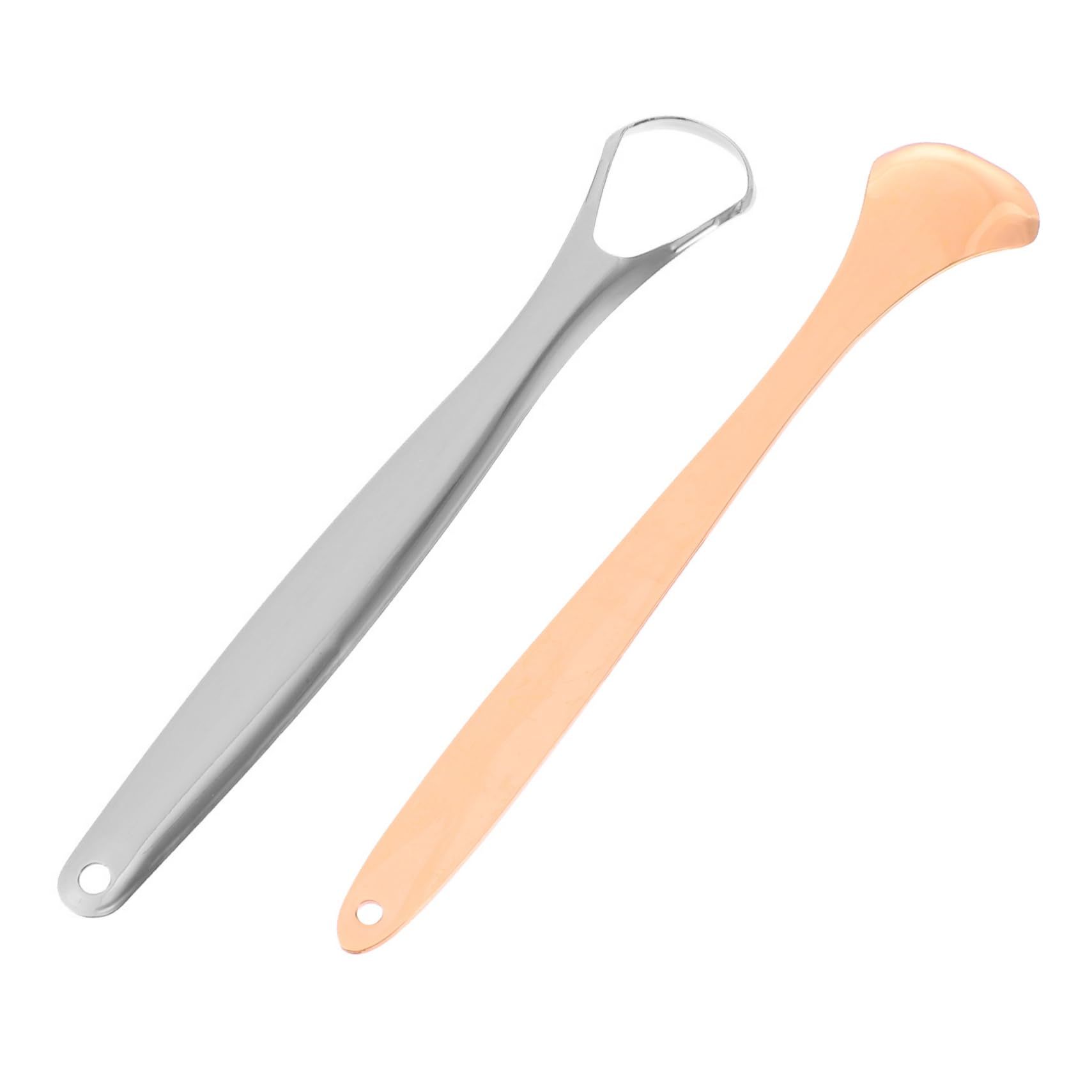 ARTSEWPLY 2Pcs Tongue Cleaners for Oral Ergonomic Design Portable and Lightweight for Home and Travel Use Golden