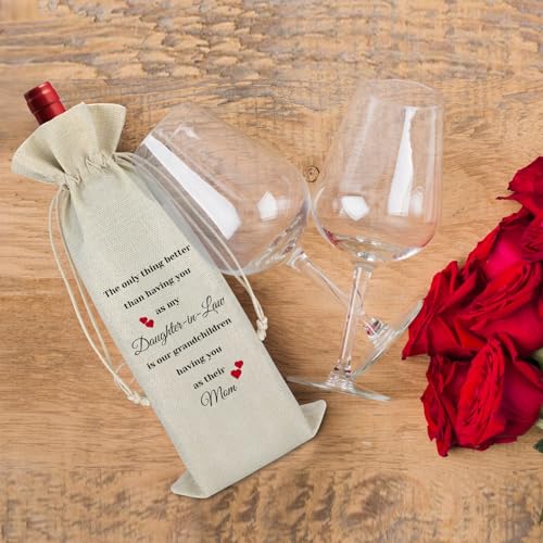 Ximalun Daughter in Law Gifts from Mother in Law Wine Bag Gift for Daughter in Law Wedding Gifts Mothers Day Christmas Birthday Gifts for Daughter in Law Wine Bottle Bag - Image 4