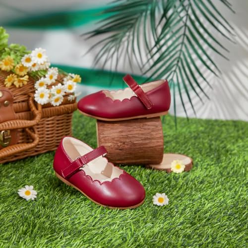 Image of PHIRAMIN Toddler Flower Girl Glitter Dress Shoes Little Girl Ballet Flats Bow Wedding Party