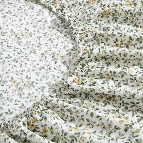 Laura Ashley - Queen Sheet Set, Breathable Percale Cotton Bedding with Deep Pockets, Chic Home Decor, Oeko-Tex Certified (Tierney Green, Queen) - Thumbnail 4