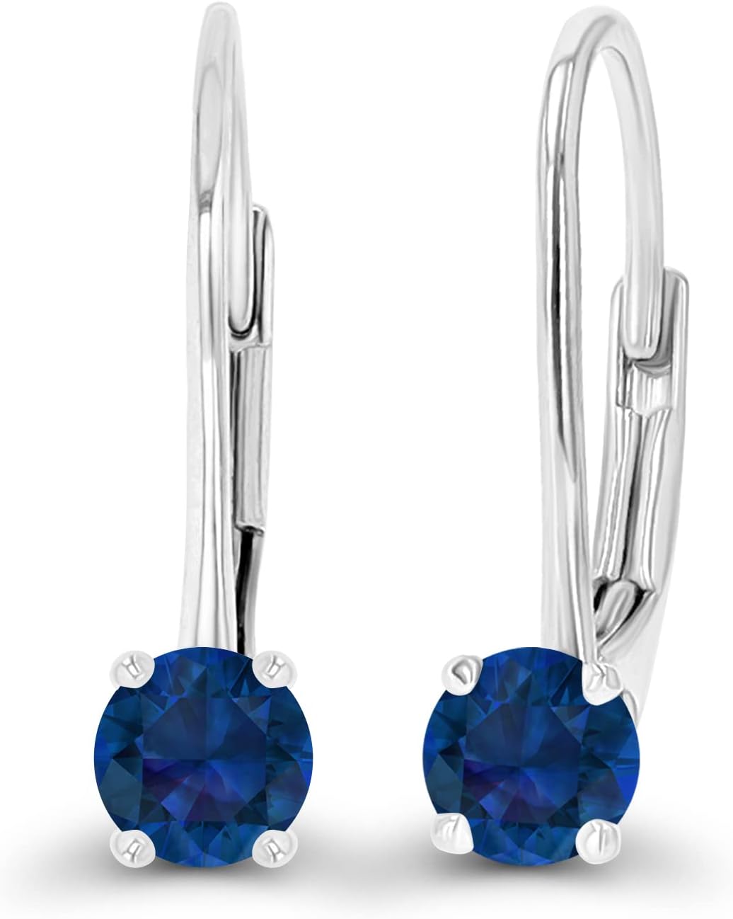 14k Gold Plated 925 Sterling Silver 4mm Round Hypoallergenic Genuine Birthstone Leverback Earrings