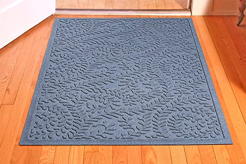 Bungalow Flooring Waterhog Door Mat, 3' X 5' Made In Usa, Durable And Decorative Floor Covering, Skid Resistant, Indoor/Outdoor, Water-Trapping, Boxwood Collection, Bluestone #TOP1