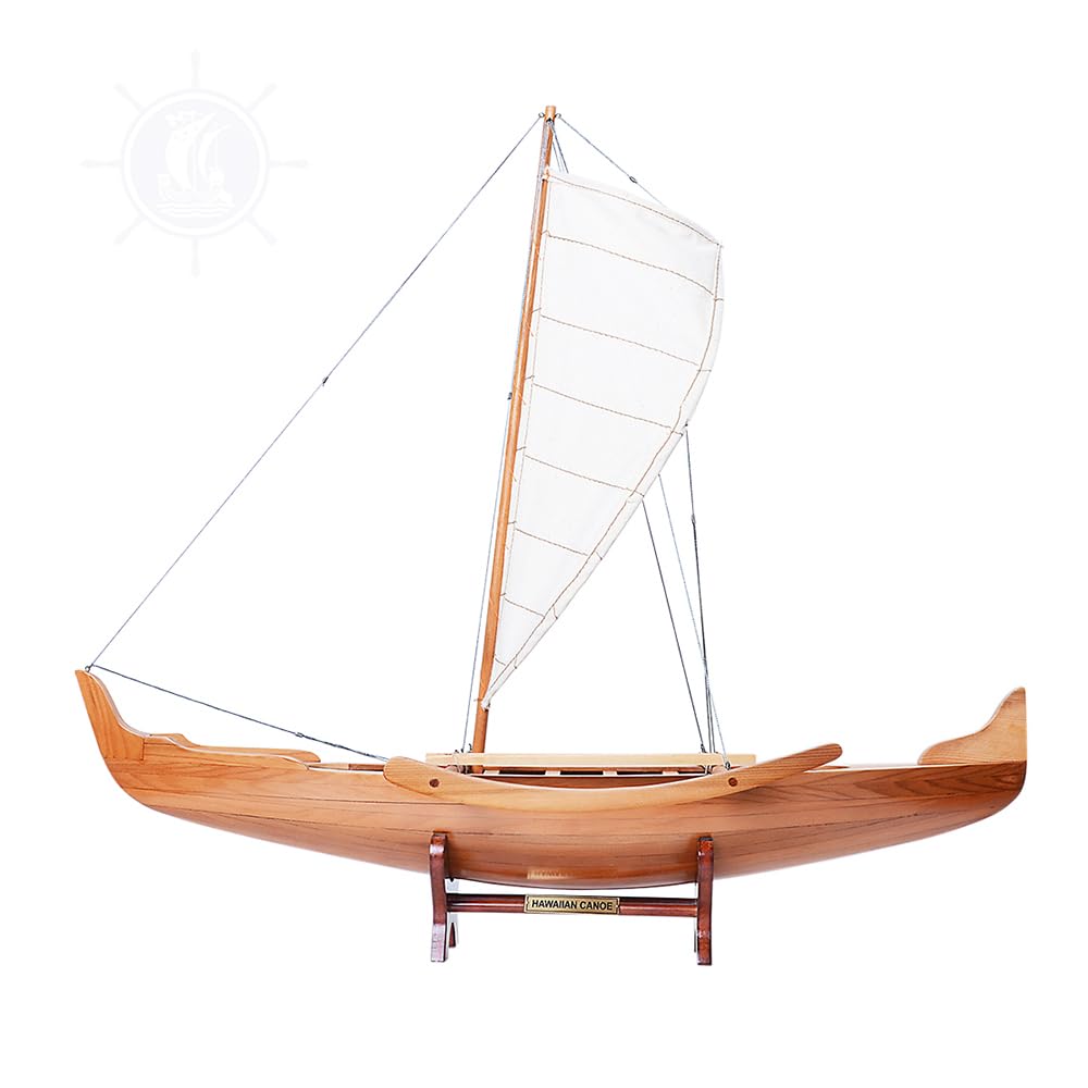Old Modern Handicrafts Hawaiian Outrigger Canoe Model - Model Ship Collecitble - 25.3L x 10.0W x 24.0H Inches