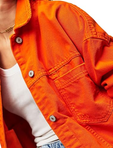 loveimgs Women Baggy Button Down Distressed Jean Jacket Boyfriend Long Sleeve Denim Jacket Pockets Lapel Jeans Trucker Coat4