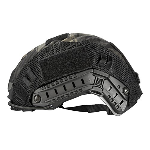 Onetigris ヘルメット迷彩カバー Fastヘルメットに Pj Mhタイプ 軍用カバー サバゲー装備 黒の迷彩 Whenbuy Jchere Com
