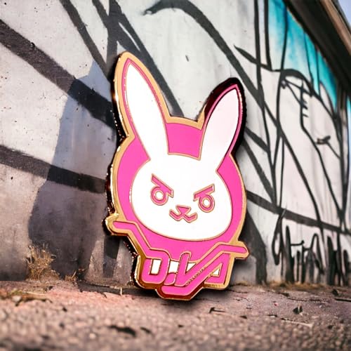Image of Overwatch Pin Overwatch 2 D.Va Pin DIva Bunny Pin Overwatch merch Gaming Pin Anime Enamel Pin Gaming Enamel Pin Gift for Gamers