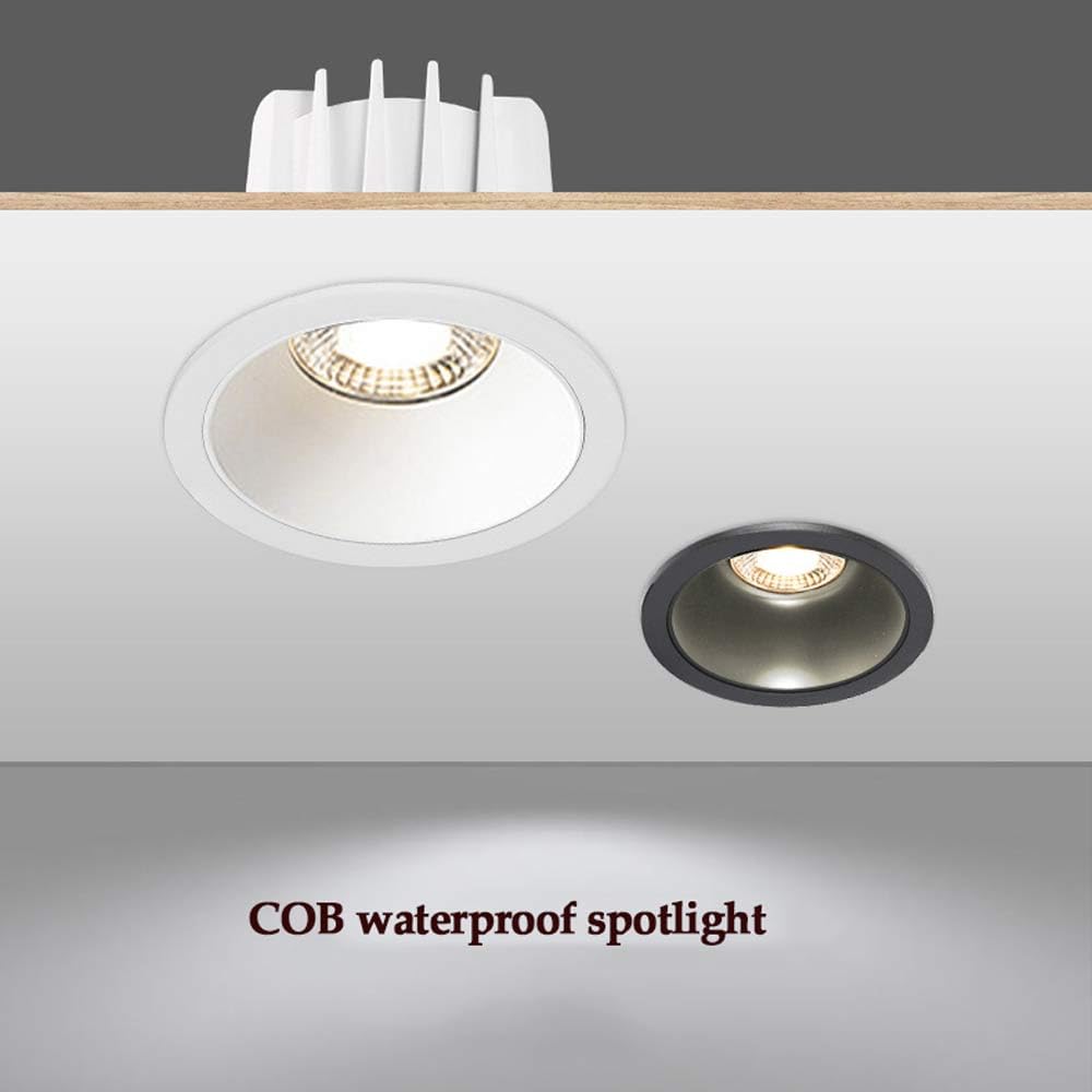 9 PackLED Faretto da soffitto da Incasso Nero LED Faretto da Incasso Retrofit Kit IP65 Faretto da Doccia Impermeabile Faretto da soffitto LED 31 Pollici LED da,Colore: 24W-4000K