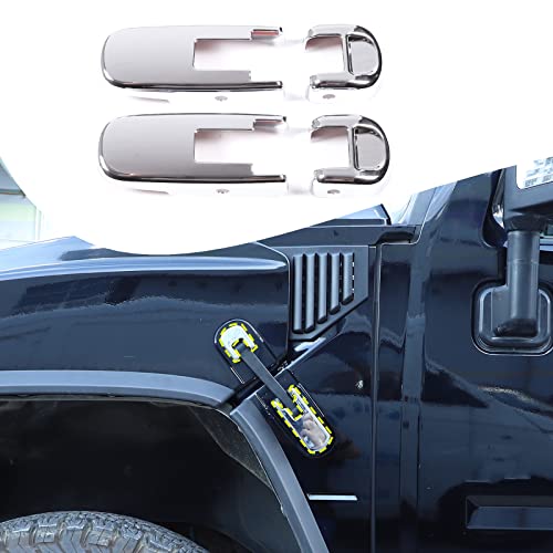 Lcojicep for Hummer H2 2003-2009 Hood Latch Lock Trim Cover, Left and Right Hood Side Hinge Exterior Accessories(4PCS) (Bright Light)