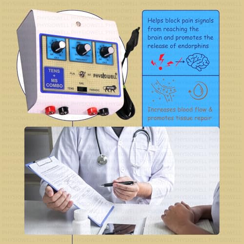 Image of Physiowell TENS & MS Combo Physiotherapy Machine | Muscle Stimulator & Electrotherapy Device for Pain Relief | TENS Machine for Nerve Pain, Muscle Pain & Rehab | Portable Physio Equipment with Electrodes & Cables