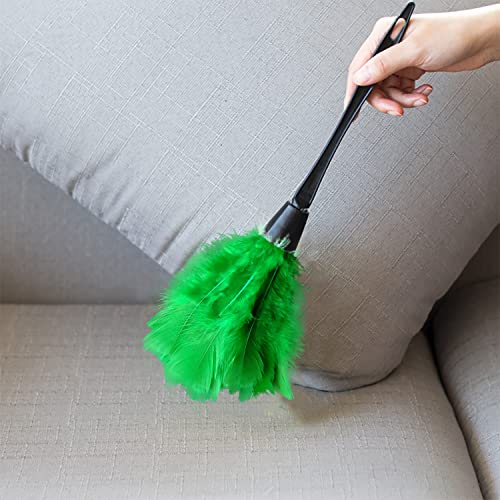 Image of Turkey Feather Dusters for Cleaning Home Blinds Kitchen car Office, Eco-Friendly Reusable (2 pcs Green)