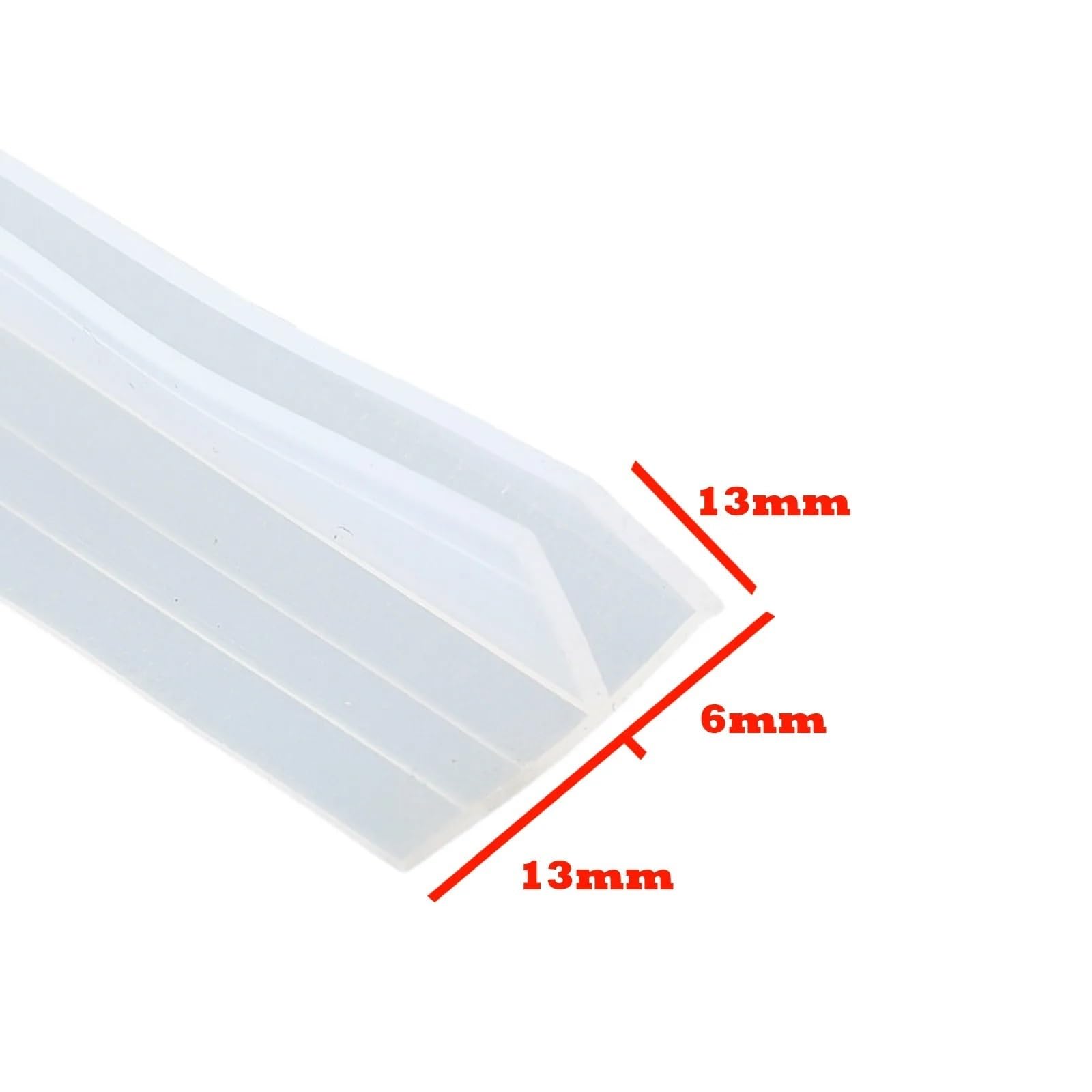 5 m F-förmige Gummidichtungsleiste, transparente Badewannen-Duschwand-Türdichtungsleiste for Glas, 6 mm Dichtungslücke, Heim- und Badezimmerzubehör für Duschtüren, Glas