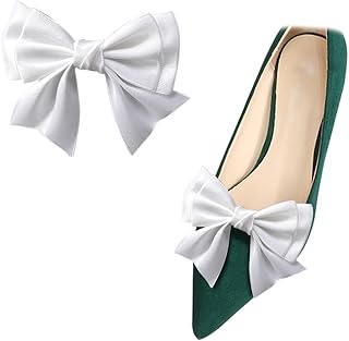 Women's Bow Shoe Clips - Detachable Satin Shoe Decoration - Cute Lolita Embellishment - Wedding Party 2 Pcs