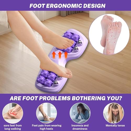 Portable Double Foot Massage Roller,Plantar Fasciitis Relief, Dual Foot Acupressure Therapy for Stress Relief and Improved Circulation, Portable Reflexology Tool for Home and Office Use - Image 3