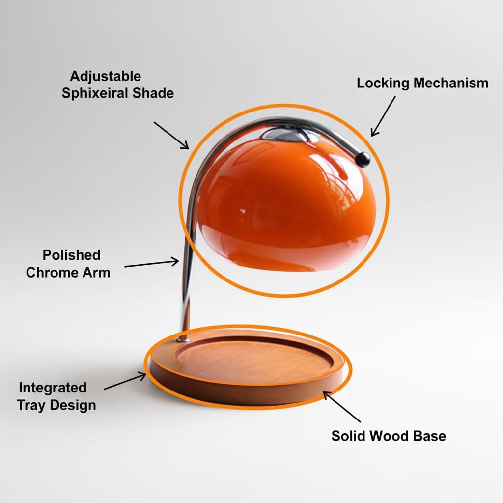 Fafeicy Dimmable Candle Warmer Lamp,Retro Decorative Aromatherapy Candle Melter Melting Lamp for Bedroom Study Round Plate (Tangerine)