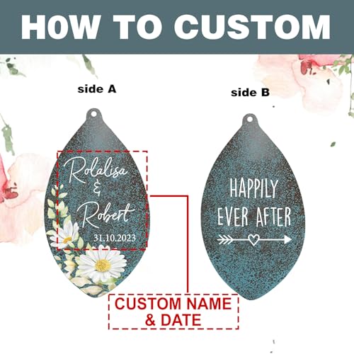 Image of ASTARIN Engagement Gifts Wind Chime, Personalized Names & Date Wind Chimes Gifts for Couple 2025, Wedding Gift for Newlywed Bride Groom Husband Wife, Gift Valentine's Day