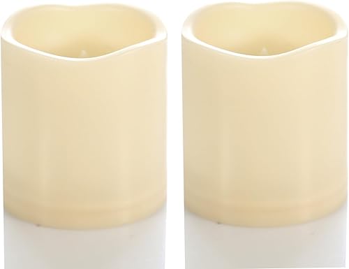 Miniatura 6 de 4 velas LED escalonadas sin flama, de pilas, impermeables, para exteriores, con temporizador, luz nocturna parpadeante de resina plástica, para