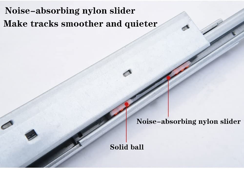 Prowadnice szuflad, prowadnice szuflad Undermount 20 cali (Color : Silver, Size : 500mm/20inch)