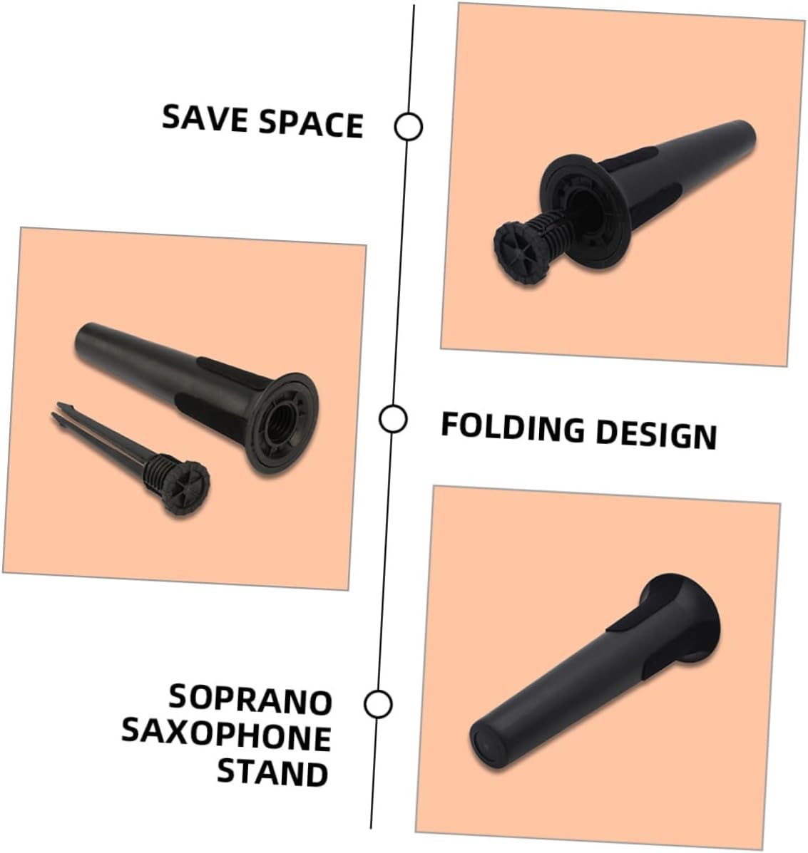 Levemolo Portable Sax Stand Soprano Saxophone Display Holder B-key Saxophone Rack Compact Design