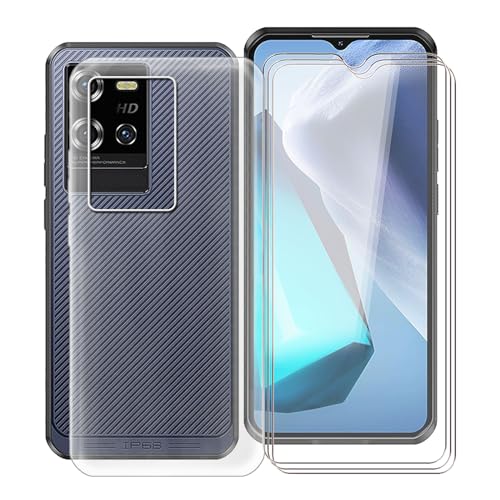 Coque Oukitel WP50 et 3 verres trempés de protection écran transparente mince en silicone