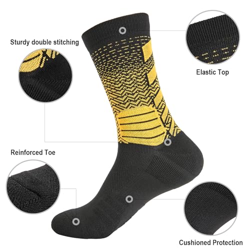 5 Pairs Basketball Socks Cushioned Athletic Crew Socks for Men Youth Adult Soccer Outdoor Football Running3