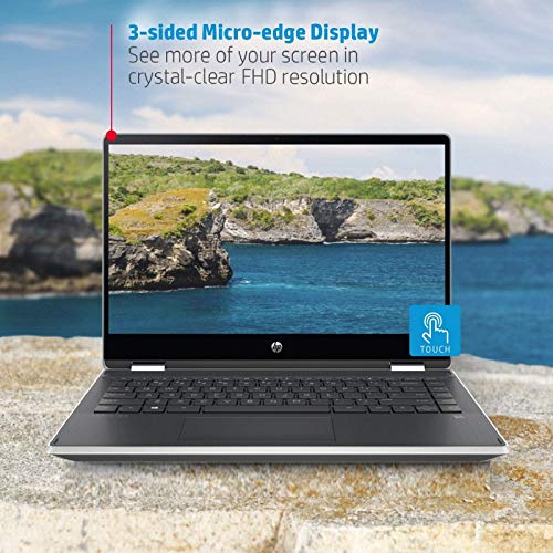 Image of HP Pavilion x360 Core i5 10th Gen 14-inch FHD Touchscreen 2-in-1 Alexa Enabled Laptop (8GB /256GB SSD+1TB HDD /Windows 10 /MS Office /Inking Pen /FPR /Natural Silver /1.59 kg), 14-dh1011TU