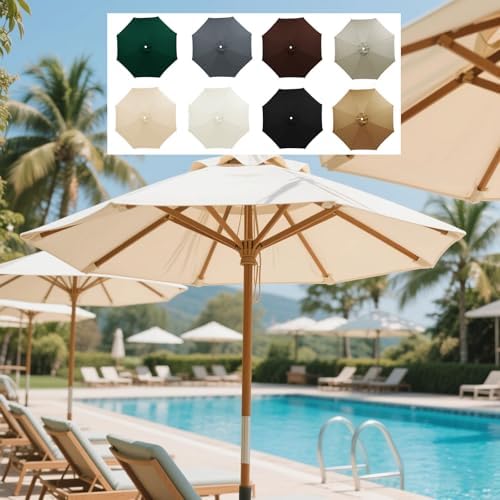 13.1 ft Patio Umbrella Replacement Canopy Top Cover - Durable 8-Rib Outdoor Shade for Yard, Garden, Deck & Table Use - Waterproof & UV-Resistant