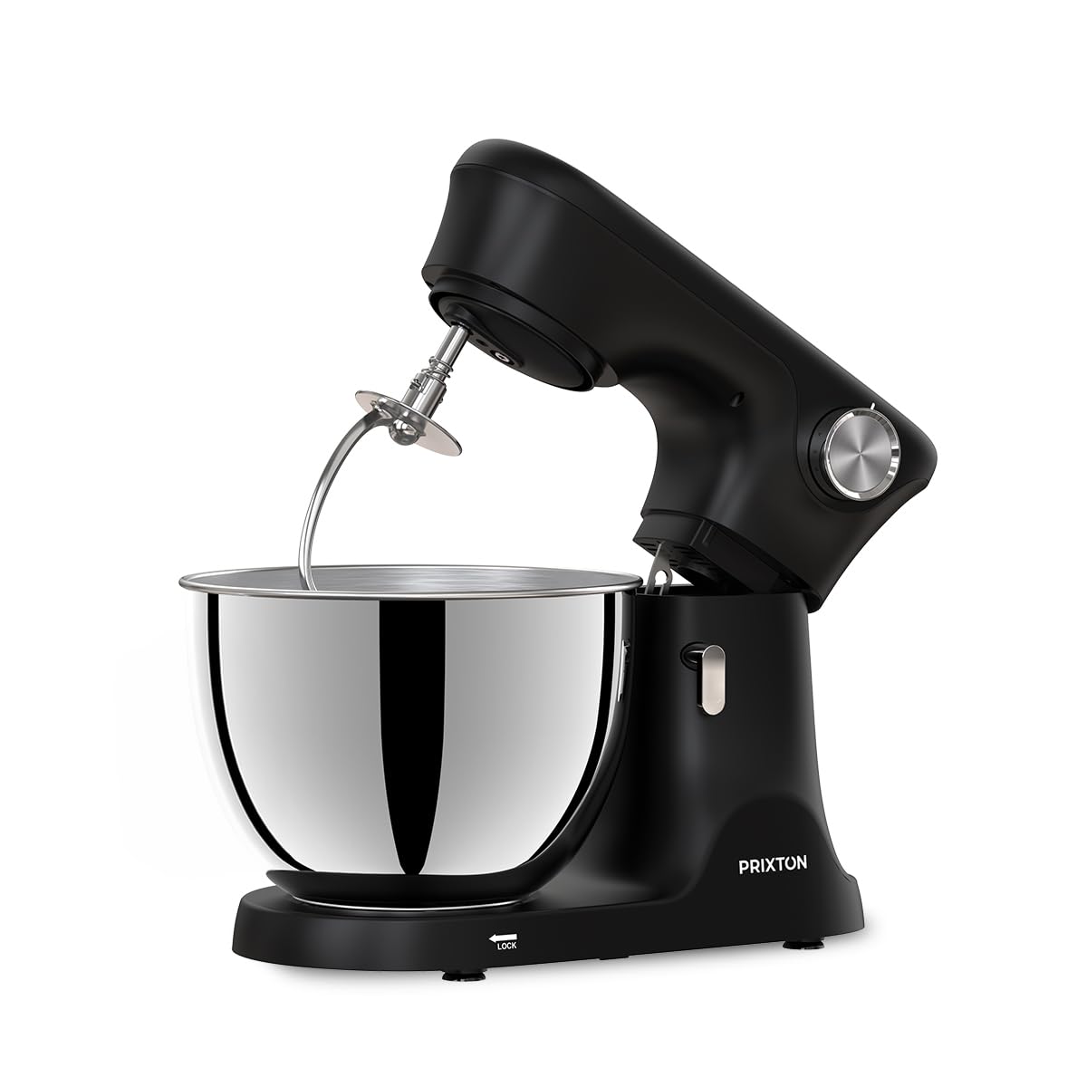 PRIXTON Batidora Amasadora KR350 2000W con Bol de Acero Inoxidable de 8 L, 6 Velocidades + Manual, Amasar Mezclar y Batir, Accesorios de Aluminio y Acero Inoxidable - 4