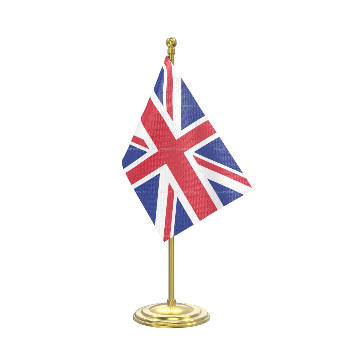 The Flag Company uk flag Table Flag with Gold Arcylic Pole & Round Base - 4inch x 6inch Flag