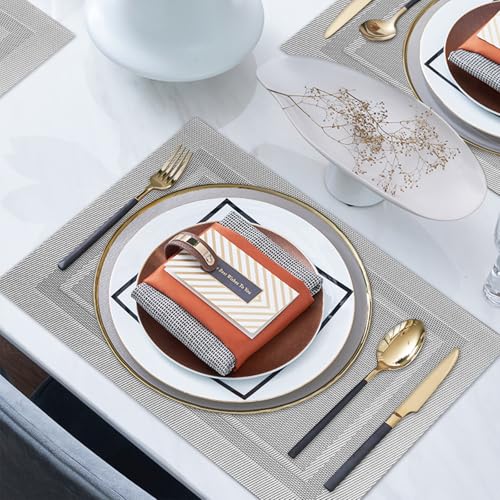 8er Set Platzsets Abwaschbar 30x45cm, rutschfest Tischsets, Platzdeckchen Abwaschbar PVC, Abgrifffeste Hitzebeständig Tischset, Platzdeckchen Für Küche, Zuhause, Restaurant, Speisetisch